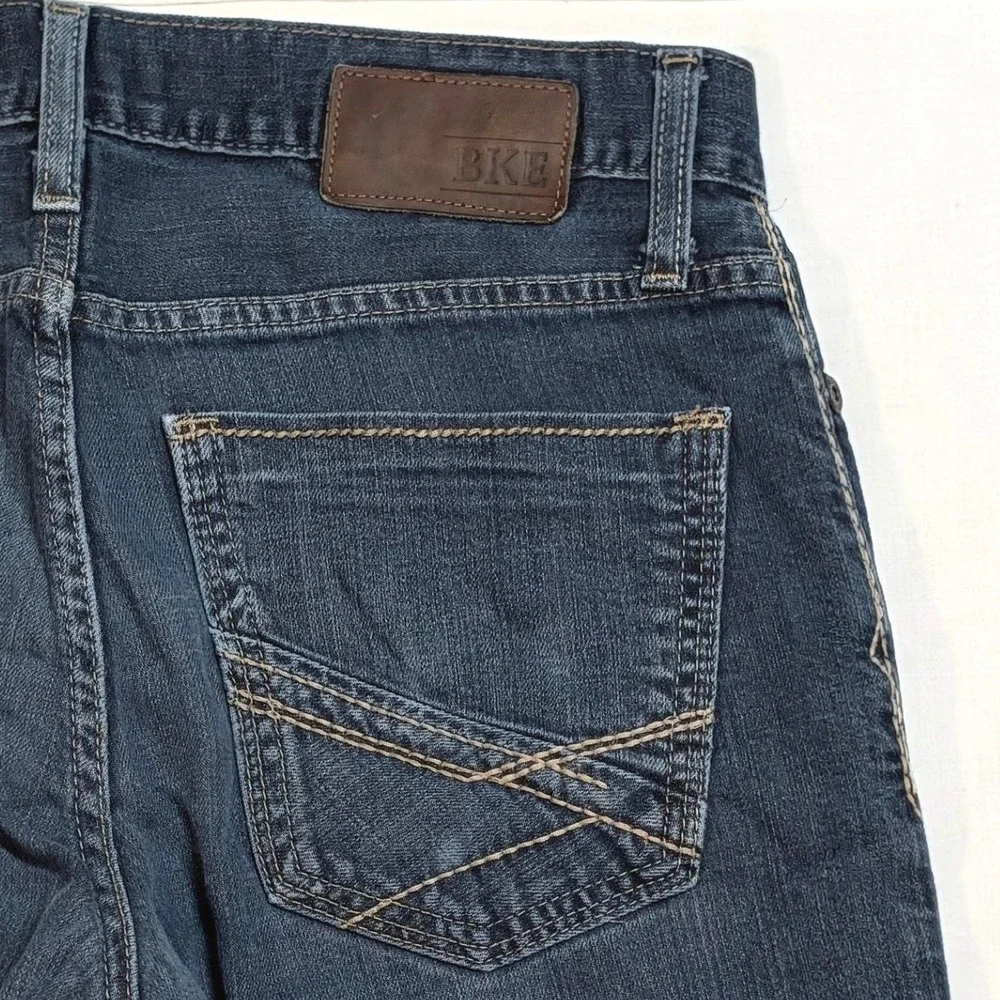 BKE Asher Slim Straight Jeans Mens 30R Dark Wash Denim